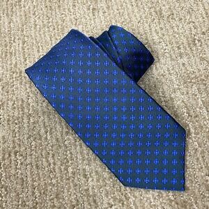 Suitsupply Blue Green Floral 100% Mulberry Silk Tie 3.25" x 60" Old Money Ivy Le